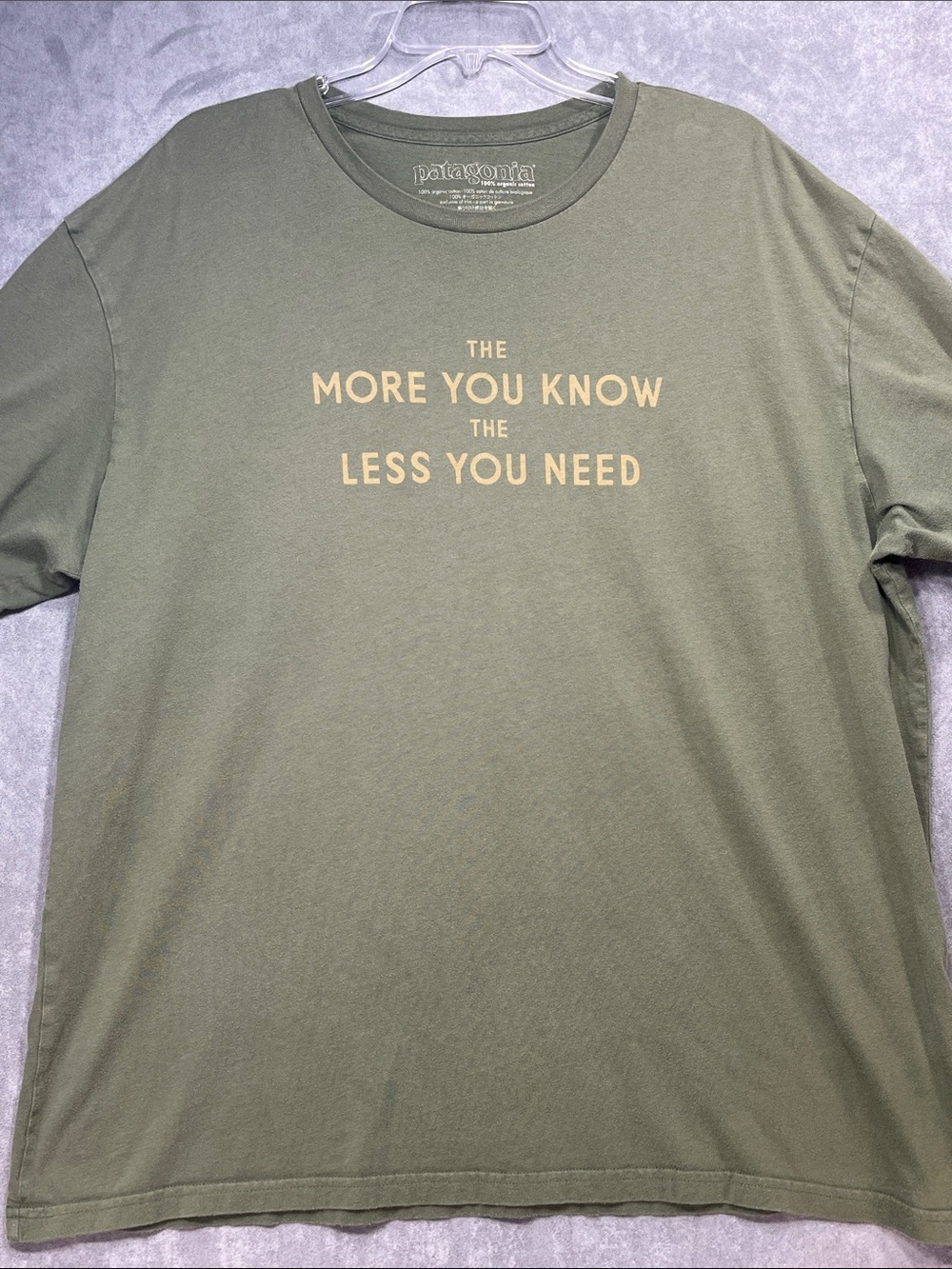 Patagonia XXL 100% Organic Cotton More You Know Graphic T Shirt USA